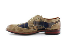 Load image into Gallery viewer, Ferro Aldo Phillip MFA19312 Mens Classic Brogue Wingtip Perforated Oxford Derby Dress Shoes (5.5, Brown Plaid, 5.5)
