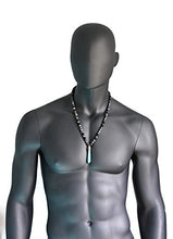 Load image into Gallery viewer, Native American Inspired Yoga Long Shambhala Beaded Necklace for Men – Blue Howlite Black Onyx Labradorite
