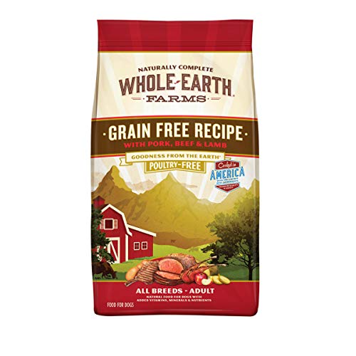 Whole Earth Farms Grain Free Recipe Dry Dog Food, Pork, Beef & Lamb, 4-Pound