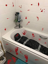 Load image into Gallery viewer, jollylife 126PCS Bloody Footprints Floor Clings - Halloween Handprint Zombie Restroom Sign Decals Vampire Party Decorations Stickers Wall Supplies（14 Sheets）
