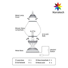 Load image into Gallery viewer, Marrakech Turkish Table Lamp Christmas Decorations Gift Mosaic Glass Egg Shaped Bedside Lamp Moroccan Lantern Desk Night Light Lamps for Living Room Bedroom
