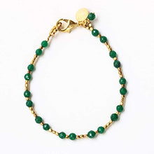 Load image into Gallery viewer, Green onyx beads bracelet and gold 22k plated on brass beads
