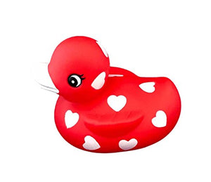 DUCKY CITY 3" Valentines Sweetheart Rubber Duck [Squeaky, with Hole] - Baby Safe Bathtub Bathing Toy