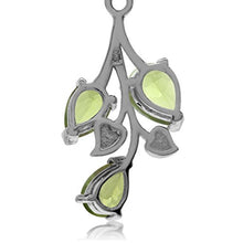 Load image into Gallery viewer, Silvershake 5.52ct. Natural Peridot 925 Sterling Silver Leaf Dangle Hook Earrings
