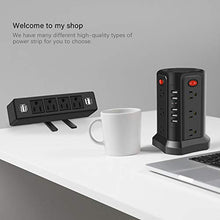 Load image into Gallery viewer, Desk Clamp Power Strip with 4 USB Charging Ports, Desktop Edge Mount Outlets, Removable Desk Mount Multi-Outlets,Power Socket Connect 4 AC Outlet for Home Office Reading

