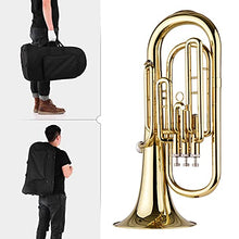 Load image into Gallery viewer, Brass B Flat Baritone Bb Wind Instrument Gold Lacquer Surface with Carry Case Mouthpiece Gloves Cleaning Cloth Trumpet Set
