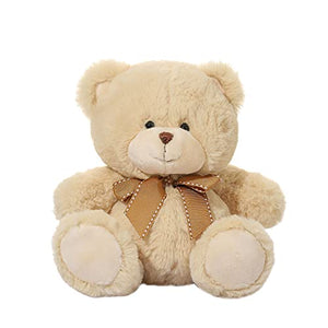WILDREAM Teddy Bear Stuffed Animal Plush with Ribbon Bow-Ties, Cute Teddy Bears Stuffed Animals Plush for Kids Boys Girls, Gifts for Birthday/Christmas/Valentine's Day- 8 Inch (Beige)