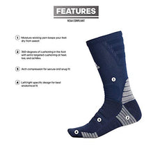 Load image into Gallery viewer, adidas Unisex-US Alphaskin Maximum Cushioned Crew Socks (1-Pair), Collegiate Navy/White/Light Onix, 12-16
