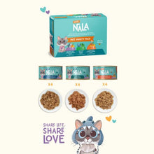 Load image into Gallery viewer, LOVE, NALA - Natural Adult Cat Wet Food - Pate Variety Pack - Tuna, Chicken, Mackerel - Grain Free, Non-GMO, Fiber Blend, Minerals, Vitamins - 12 Pack 2.4 lbs.
