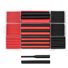 Load image into Gallery viewer, Ginsco 270Pcs 3:1 Shrink Ratio Dual Wall Adhesive Lined Heat Shrink Tubing Tube 6 Size: 3/8",1/4",3/16",1/8",3/32",1/16", 2 Color KIT Black Red

