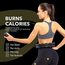 Load image into Gallery viewer, Dumoyi Smart Weighted Fit Hoop for Adults Weight Loss, 24 Detachable Knots, 2 in 1 Adomen Fitness Massage Workout Equipment, Great for Exercise and Fitness (Black- Golden)
