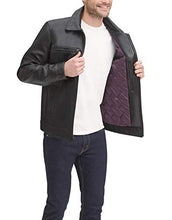 Load image into Gallery viewer, Dockers Men's James Faux Leather Jacket, Black w. Chest Zip, X-Large
