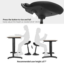 Load image into Gallery viewer, SONGMICS Standing Desk Chair 24.8-34.6 Inches, Adjustable Standing Stool, Sitting Balance Chair, Comfortable and Breathable Seat, Black UOSC02BK
