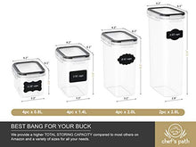 Load image into Gallery viewer, Airtight Food Storage Containers 14 Pack - Kitchen Pantry Organization and Storage, BPA-Free, Plastic Canisters with Durable Lids Ideal for Cereal, Flour &amp; Sugar - Includes Labels, Marker &amp; Spoon Set
