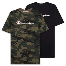 Load image into Gallery viewer, Champion Mens Big and Tall T Shirt, Crewneck Men Tees 2 Pack Black Fig Camo 6X

