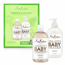 Load image into Gallery viewer, SheaMoisture Baby Gift Set Gift Sets Perfect For New Moms 100% Virgin Coconut Oil Sulfate-Free Wash &amp; Shampoo + Lotion

