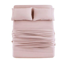 Load image into Gallery viewer, Bed Sheet Set 4 Pieces Brushed Microfiber Luxury with Soft Bedding Fade and Stain Resistant Queen, Blush Pink
