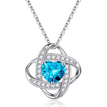 Load image into Gallery viewer, November Birthstone Necklace Gifts for Women, Sterling Silver Birthstone Jewelry Blue Topaz Necklace Mothers Valentines Day Gifts for Her Anniversary Birthday Christmas Gifts for Mom Wife Girlfriend
