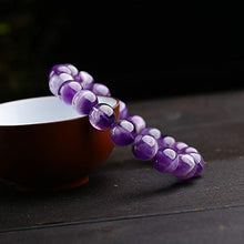 Load image into Gallery viewer, Purification Bracelet - Handmade Natural Semi-Precious Amethyst Bracelet - Stone Beaded Stretch Bracelet 8mm - Gemstone Round Beads Natural Stone Yoga Bracelet -
