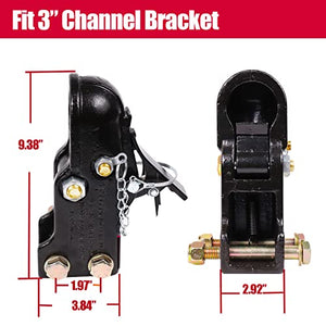 Heavy Duty Cast Adjustable Trailer Coupler 2-5/16 in,15000LBS Capacity Channel-Mount Coupler with Hardware Kit