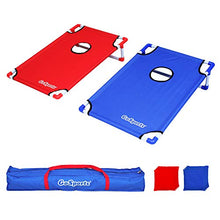 Load image into Gallery viewer, GoSports Portable PVC Framed Cornhole Toss Game Set with 8 Bean Bags and Travel Carrying Case - Choose American Flag Design, Red &amp; Blue or Football
