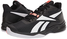 Load image into Gallery viewer, Reebok Men's More Buckets Sneaker, Black/White/Orange Flare, 9.5
