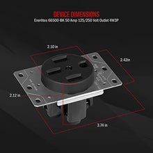 Load image into Gallery viewer, ENERLITES 50 Amp Range Receptacle Outlet for RV and Electric Vehicles, NEMA 14-50R, 3-Pole, 4 Wire (8, 6, 4 AWG Copper Only), 125/250V, 66500-BK, Black

