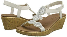 Load image into Gallery viewer, Skechers Women's Beverlee-Date Glam Sandal Wedge, White, 6
