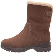 Load image into Gallery viewer, Clarks Women's Aveleigh Pull Warmlined Waterproof Fashion Boot, Dark Khaki Waxy Suede, 9
