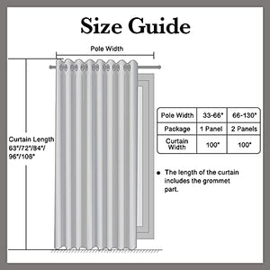 100% Blackout Curtains Extra Wide Blackout Curtains 100 Inch Patio Door Curtains Linen Blackout Curtain Burlap Curtains for Sliding Glass Door(W100 x L84 1 Panel, Gray)