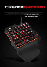 Load image into Gallery viewer, CHUNUO One-Handed Mechanical Gaming Keyboard, USB Wired Rainbow Letters Glowing Luminous with Wrist Rest, Gaming Keyboard Set (Keyboard + Ordinary Mouse)
