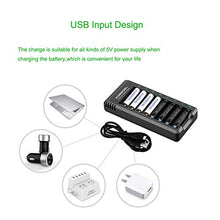 Load image into Gallery viewer, POWEROWL High Capacity Rechargeable AA and AAA Batteries with Battery Charger (USB Fast Charging, Independent Slot), NiMh 4 PCS AA 2800mAh &amp; 4 PCS AAA 1000mAh
