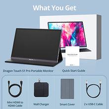 Load image into Gallery viewer, Dragon Touch 4K Portable Monitor - 15.6 Inch IPS HDR Gaming Monitor 100% sRGB FreeSync with Speakers VESA Compatible for Xbox PS4 Nintendo Switch Laptop PC Phone Mac Surface (Not Touchscreen)
