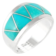Load image into Gallery viewer, Turquoise Ring Sterling Silver 925 Genuine Gemstones Size 6 to 11 (Turquoise) (8)
