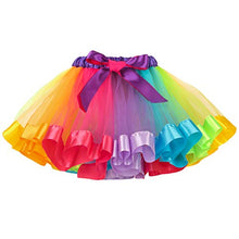 Load image into Gallery viewer, Belababy Girl Skirt Ruffle Tulle Costume Tutu, Rainbow 5-8T
