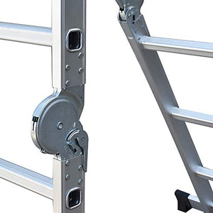findmall Folding Step Ladder Aluminum Multi - Use Heavy Duty Step Ladder 11.8FT/3.6M for Industrial Household Daily