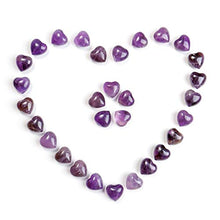 Load image into Gallery viewer, Jovivi Healing Crystal Natural Amethyst Love Heart Stones Bulk Pocket Worry Stone Gemstone Therapy Chakra Balancing Reiki Yoga Meditation Home Decoration, 0.6",Pack of 30
