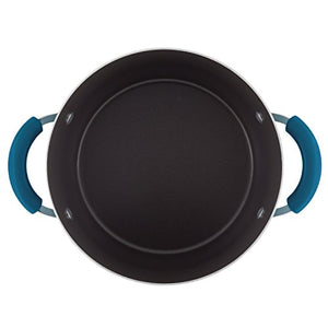 Rachael Ray Brights Nonstick Dish/Casserole Pan with Lid, 5.5 Quart, Marine Blue Gradient