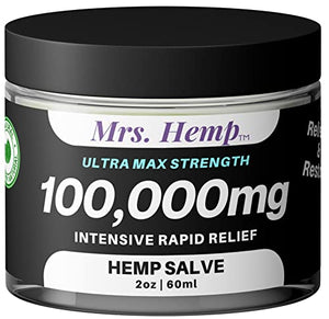 100,000 MG Hemp Extra Strength Healing Salve | Ideal for Hips, Joints, Neck, Back, Elbows, Fingers, Hands, and Knees. 100% Natural - Proudly Made in USA…