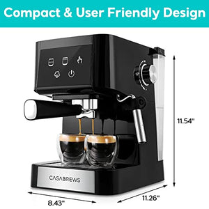 20 Bar Espresso Machine, Professional Espresso Maker with Milk Frother Steam Wand, Compact Espresso Coffee Maker and Cappuccino Machine With Touch Screen Panel for Cappuccino or Latte, Gift for Wife