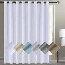 Load image into Gallery viewer, White Sliding Door Curtains 100% Blackout Extra Wide Curtain Panels Sliding Glass Door Curtains Thermal Insulated Patio Door Curtains(W100 x L84 1 Panel, White)
