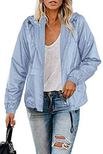 Load image into Gallery viewer, TECREW Women Full Zip Running Track Jackets Lightweight Packable Hooded Raincoat Outdoor Windbreaker
