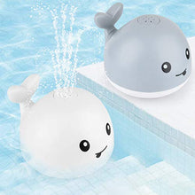 Load image into Gallery viewer, Baby Bath Toys, Light Up Baby Pool Toy with LED Light Whale Spray Water Toy for Toddlers Kids, Induction Sprinkler Bathtub Toys Bathroom Shower Swimming Pool Outdoor Water Toy(Gray)
