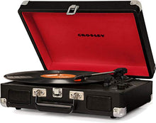 Load image into Gallery viewer, Crosley CR8005D-BK Cruiser Deluxe Vintage 3-Speed Bluetooth Suitcase Turntable, Black
