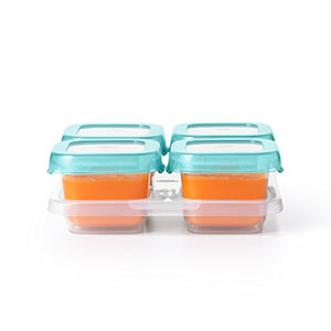 OXO Tot Baby Blocks Food Storage Containers, Aqua, 4 oz