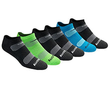 Load image into Gallery viewer, Saucony Men's Multi-Pack Mesh Ventilating Comfort Fit Performance No-Show Socks, Black Fashion (6 Pairs), Shoe Size: 8-12
