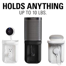 Load image into Gallery viewer, Sanus Outlet Shelf - Holds Any Device Up To 10lbs &amp; Installs In Seconds - Includes Standard &amp; Decora Style Outlet Covers &amp; Integrated Cable Management Channel - Works For Sonos &amp; Smart Home Speakers
