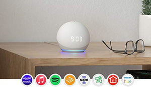 Echo Dot (4th Gen) | Smart speaker with clock and Alexa | Glacier White