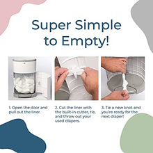 Load image into Gallery viewer, Dekor Classic Hands-Free Diaper Pail | White | Easiest to Use | Just Step – Drop – Done | Doesn’t Absorb Odors | 20 Second Bag Change | Most Economical Refill System
