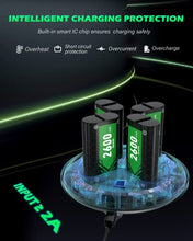 Load image into Gallery viewer, Rechargeable Battery Pack for Xbox One Controller,4x2600mAh Xbox One Controller Battery Pack,High Capacity Rechargeable Batteries with Charging Dock for Xbox One S/X,Xbox Series S/X Controller
